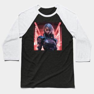 Cyberpunk Warrior Baseball T-Shirt